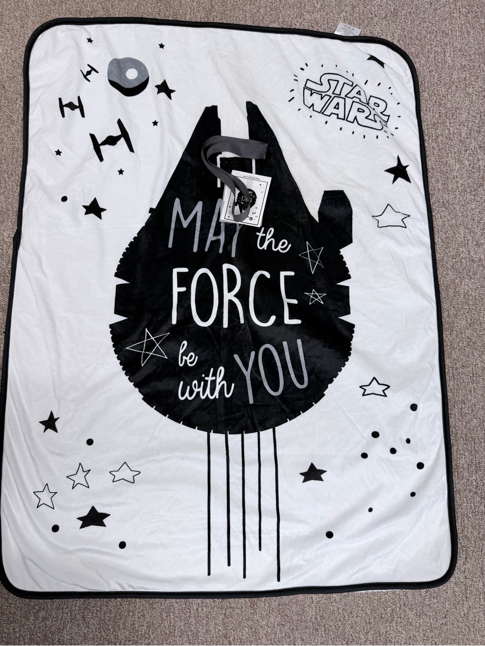 Star Wars Black & White "May the Force Be With You" Throw